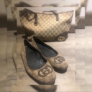 Authentic Gucci Monogram Ballerina Flats